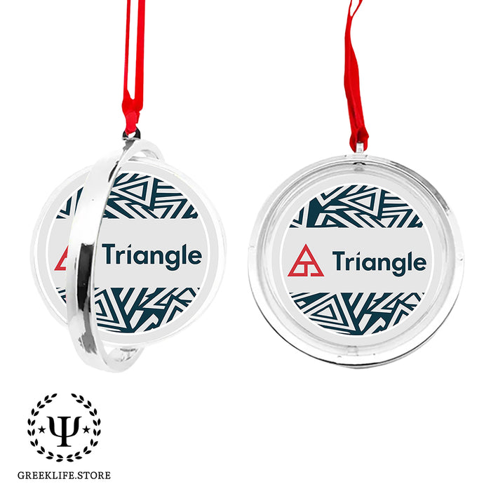 Triangle Christmas Reversible Flat Round Ornament