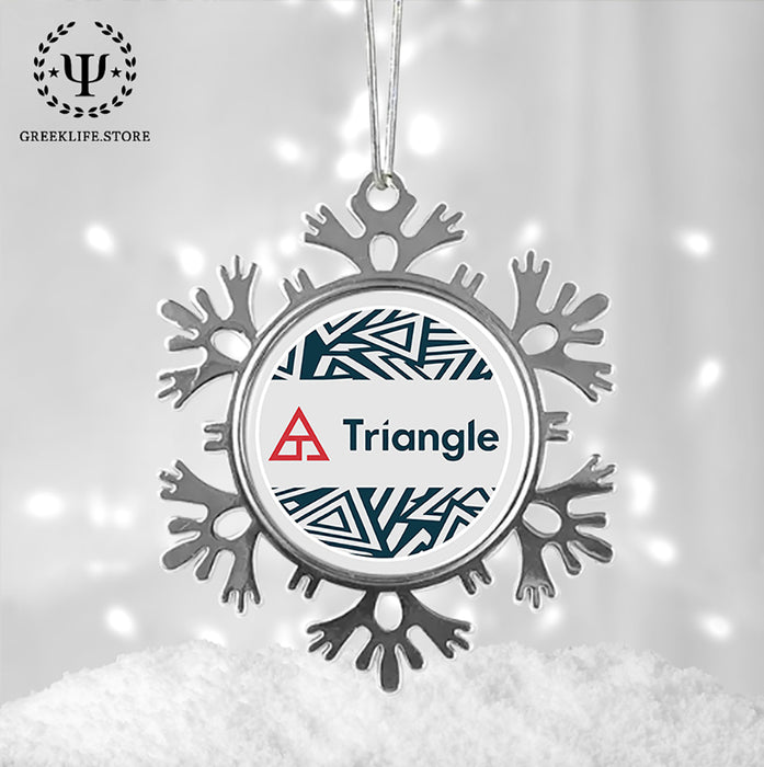 Triangle Christmas Ornament - Snowflake Metal