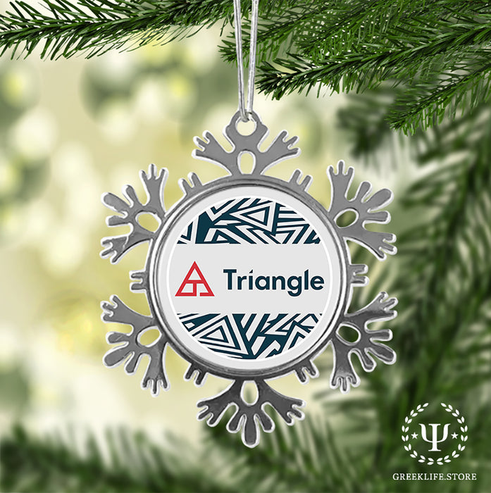 Triangle Christmas Ornament - Snowflake Metal
