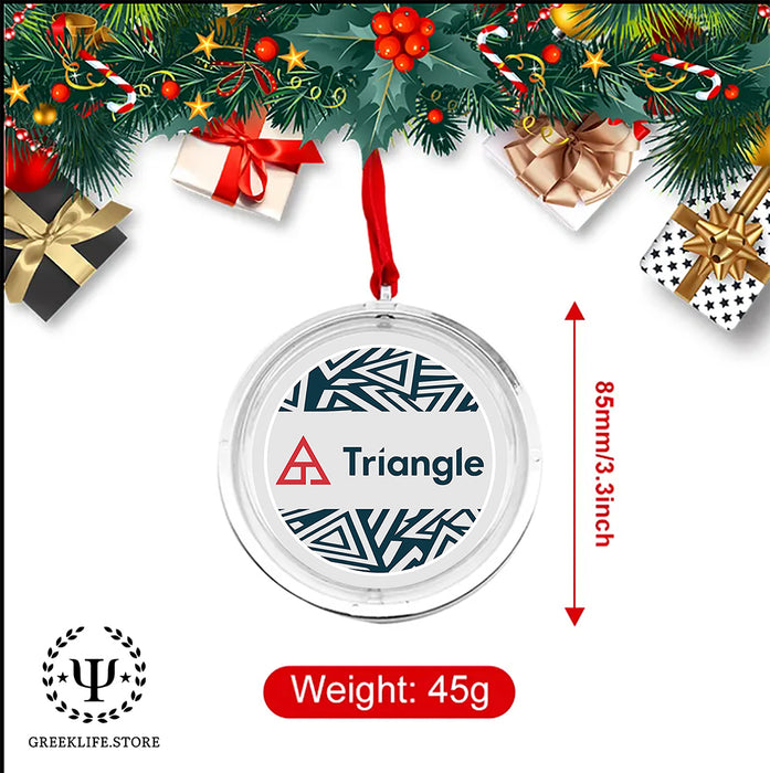 Triangle Christmas Reversible Flat Round Ornament