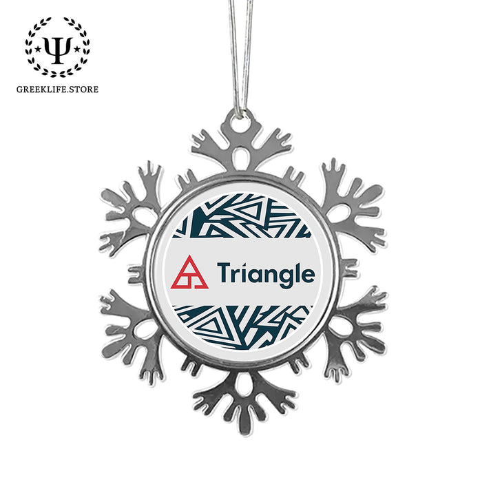 Triangle Christmas Ornament - Snowflake Metal