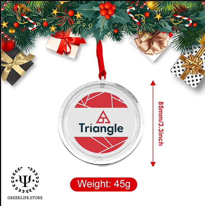 Triangle Christmas Reversible Flat Round Ornament