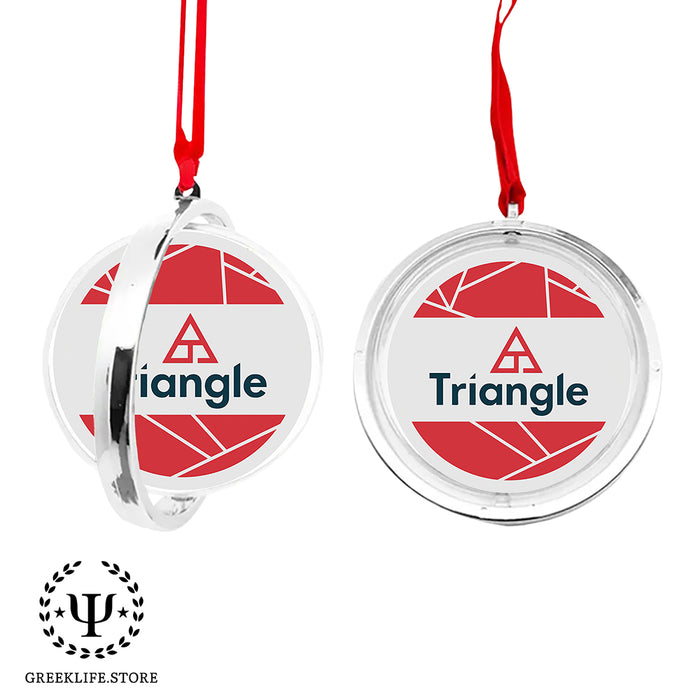 Triangle Christmas Reversible Flat Round Ornament