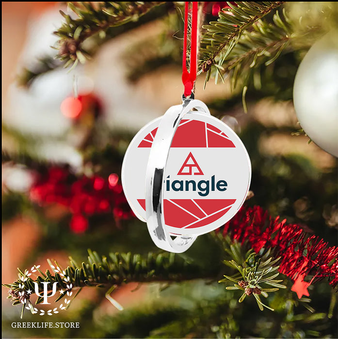 Triangle Christmas Reversible Flat Round Ornament
