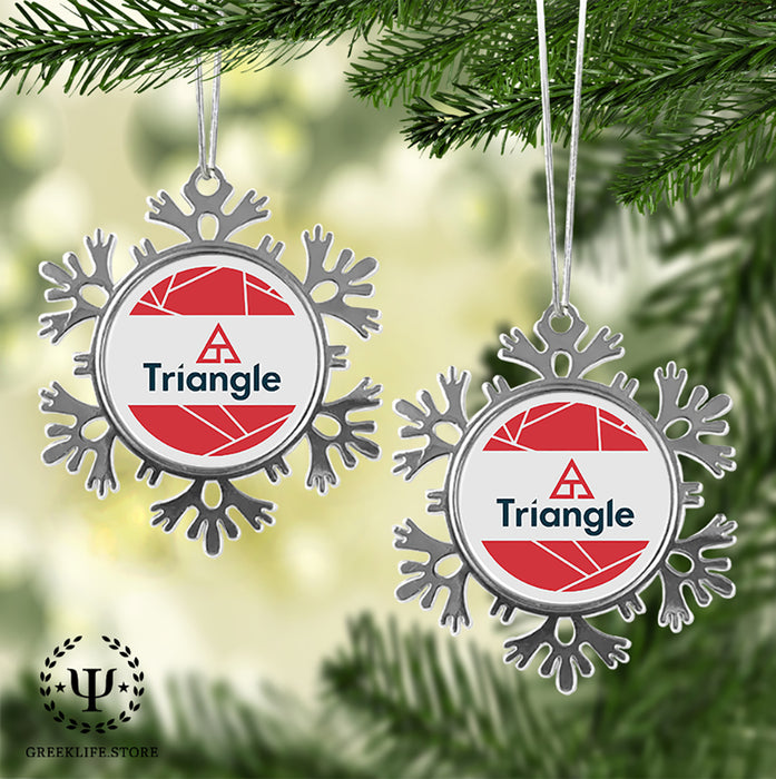 Triangle Christmas Ornament - Snowflake Metal