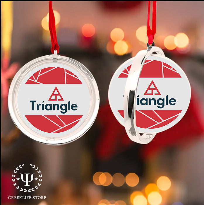 Triangle Christmas Reversible Flat Round Ornament