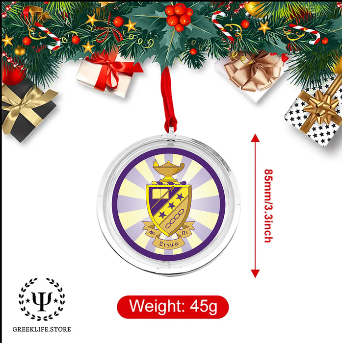 Phi Sigma Pi Christmas Reversible Flat Round Ornament