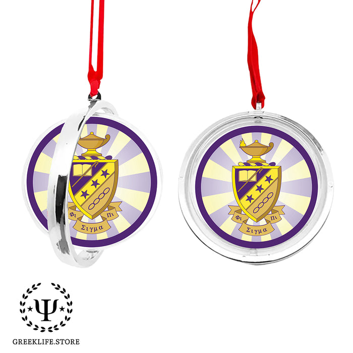 Phi Sigma Pi Christmas Reversible Flat Round Ornament