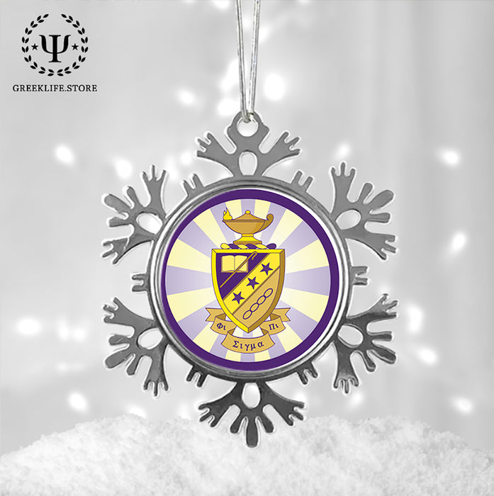 Phi Sigma Pi Christmas Ornament - Snowflake Metal