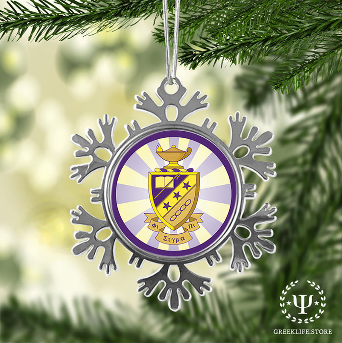Phi Sigma Pi Christmas Ornament - Snowflake Metal