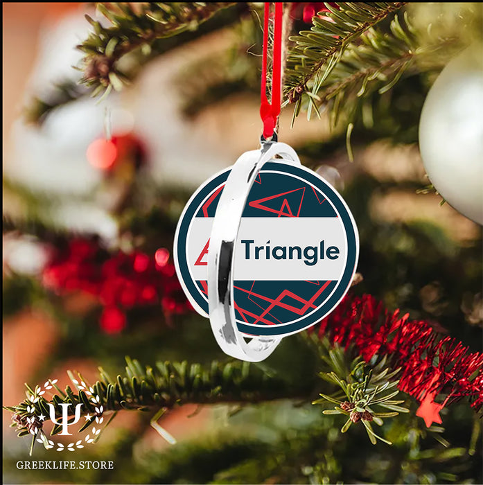 Triangle Christmas Reversible Flat Round Ornament