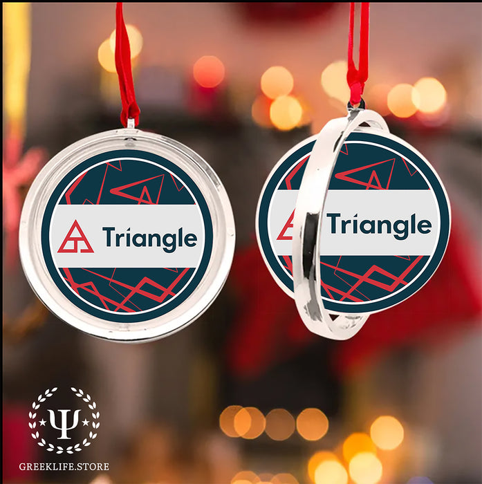 Triangle Christmas Reversible Flat Round Ornament