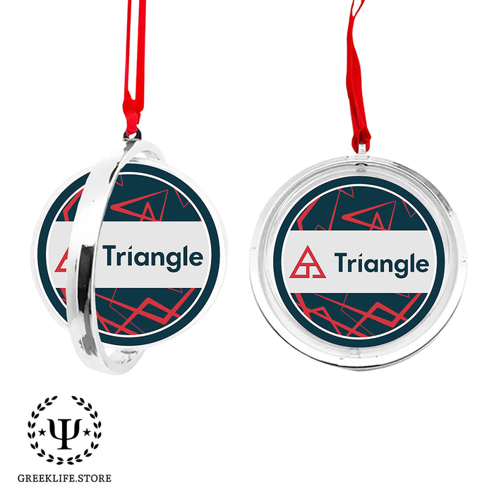 Triangle Christmas Reversible Flat Round Ornament