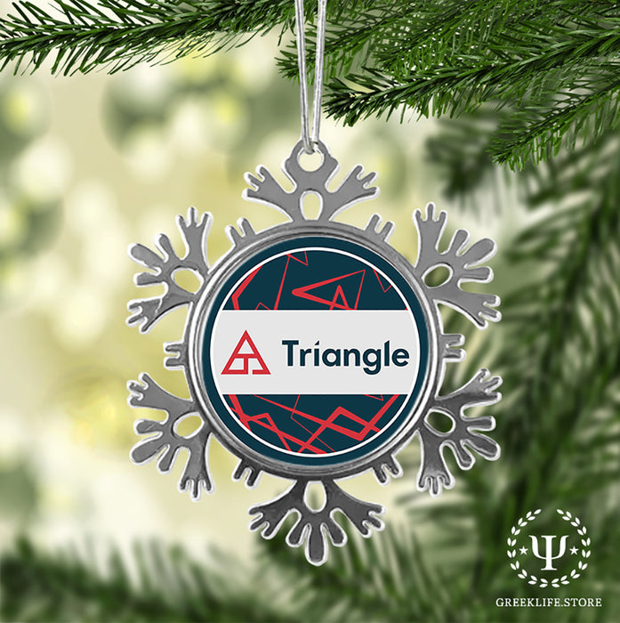 Triangle Christmas Ornament - Snowflake Metal