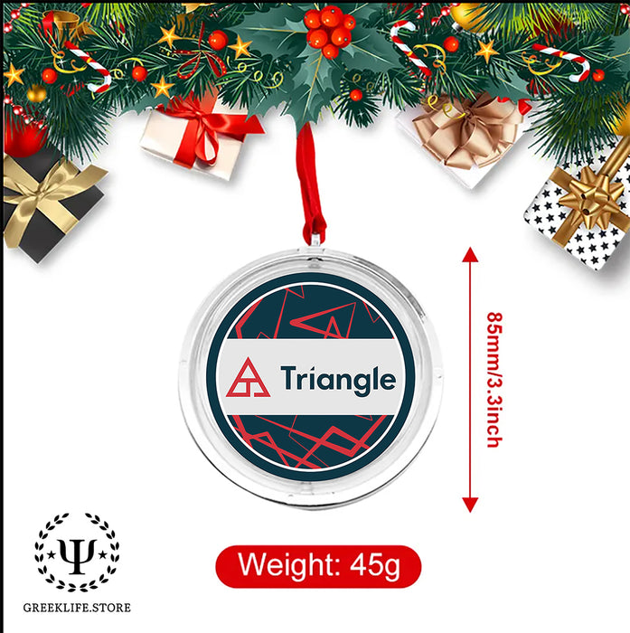 Triangle Christmas Reversible Flat Round Ornament