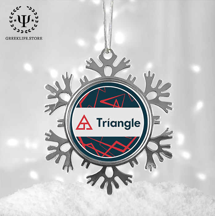 Triangle Christmas Ornament - Snowflake Metal