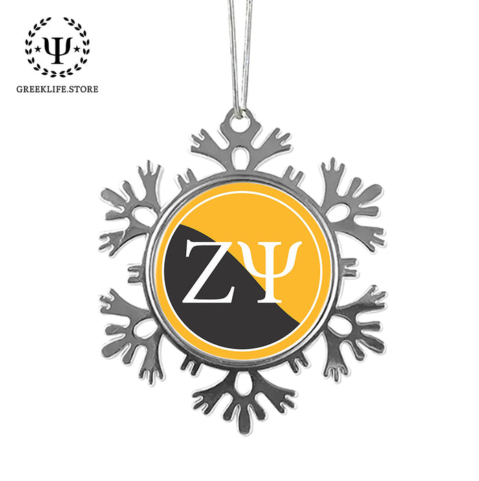 Zeta Psi Christmas Ornament - Snowflake Metal