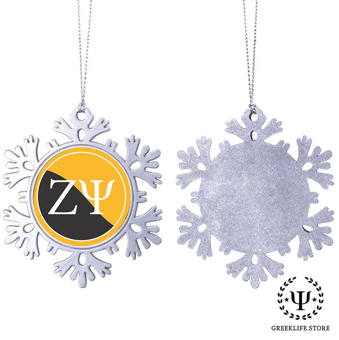 Zeta Psi Christmas Ornament - Snowflake Metal