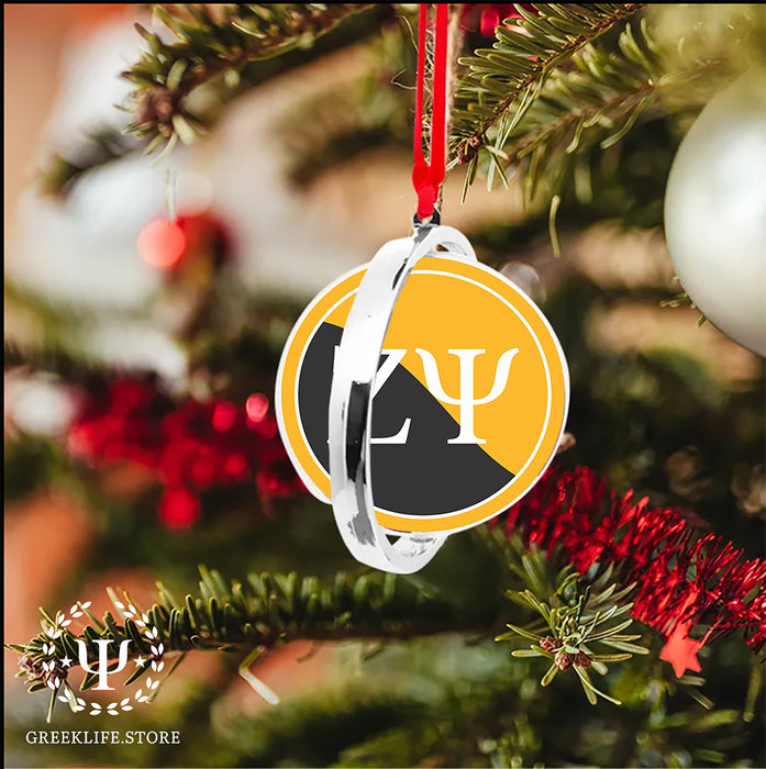 Zeta Psi Christmas Reversible Flat Round Ornament
