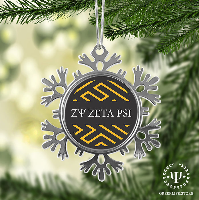 Zeta Psi Christmas Ornament - Snowflake Metal