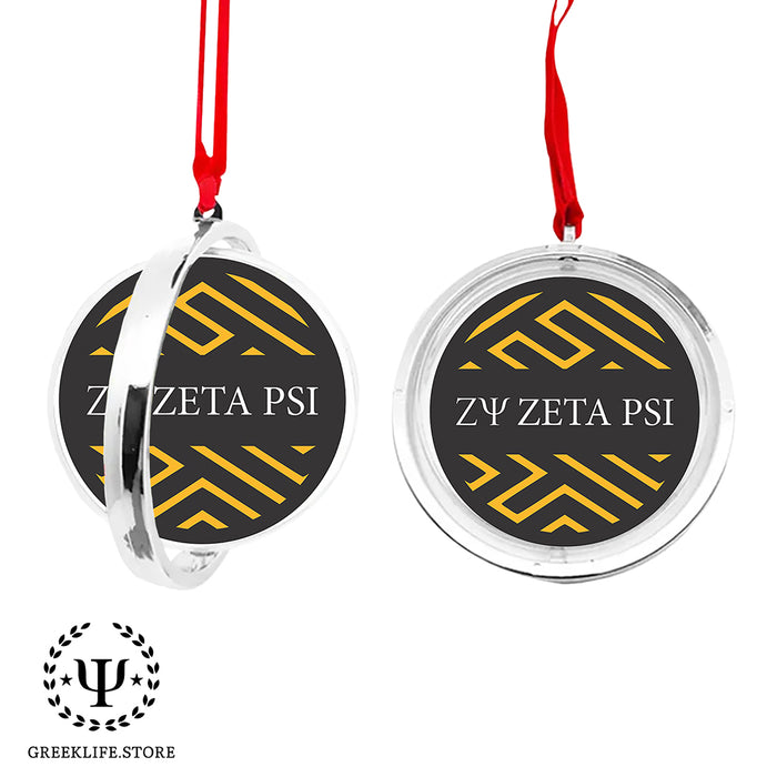 Zeta Psi Christmas Reversible Flat Round Ornament