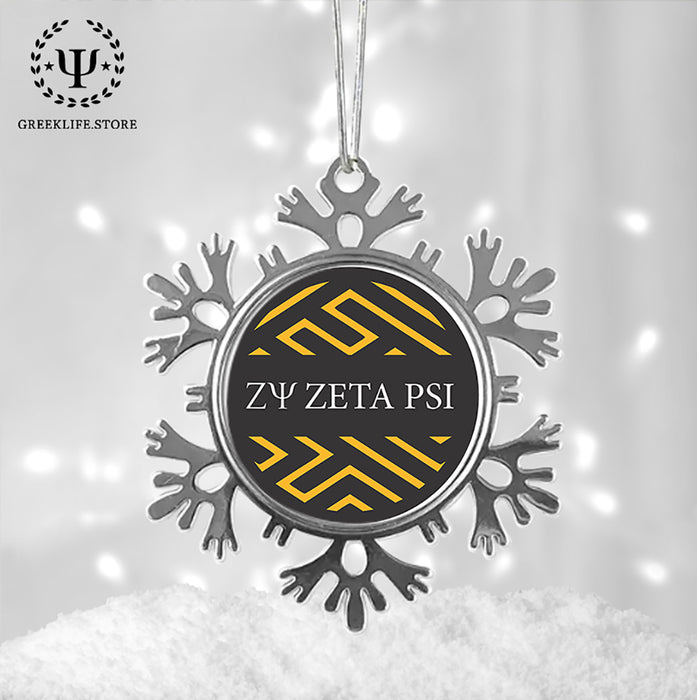 Zeta Psi Christmas Ornament - Snowflake Metal