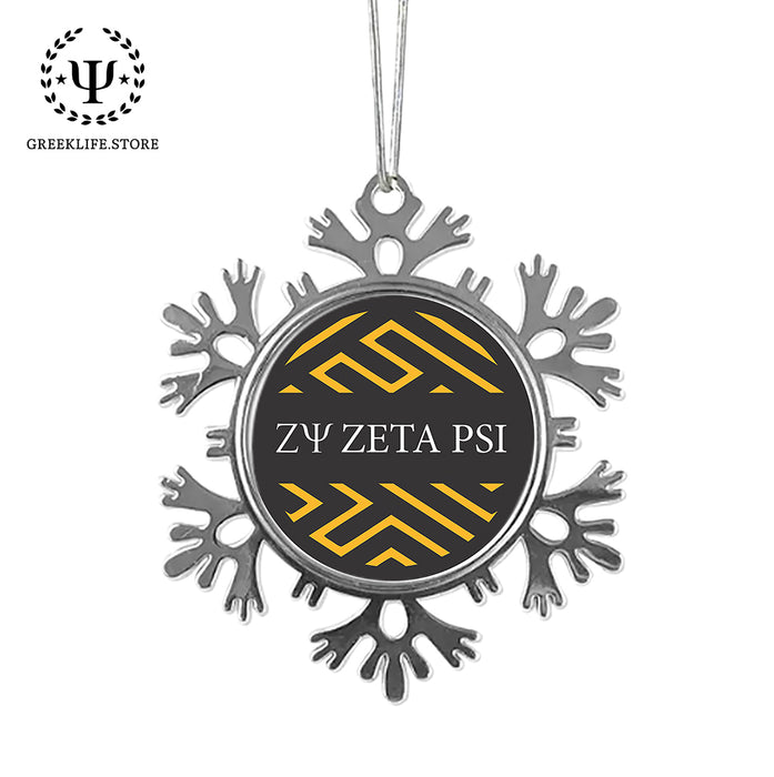Zeta Psi Christmas Ornament - Snowflake Metal