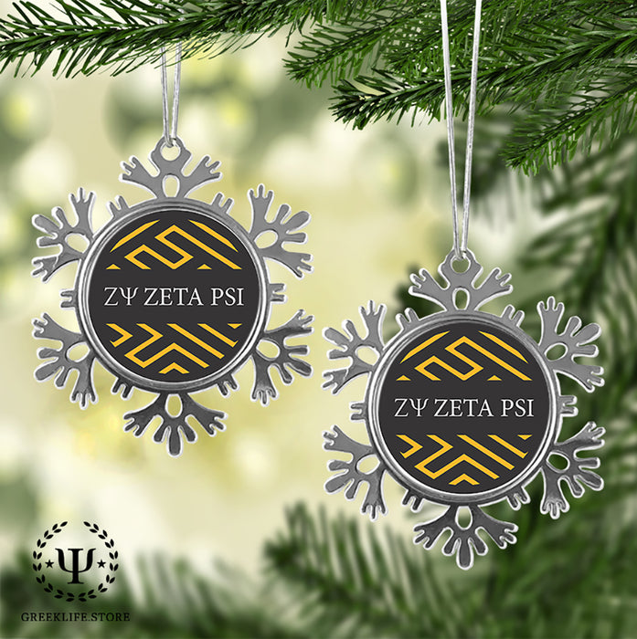 Zeta Psi Christmas Ornament - Snowflake Metal