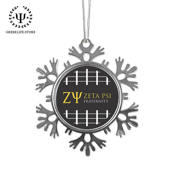 Zeta Psi Christmas Ornament - Snowflake Metal