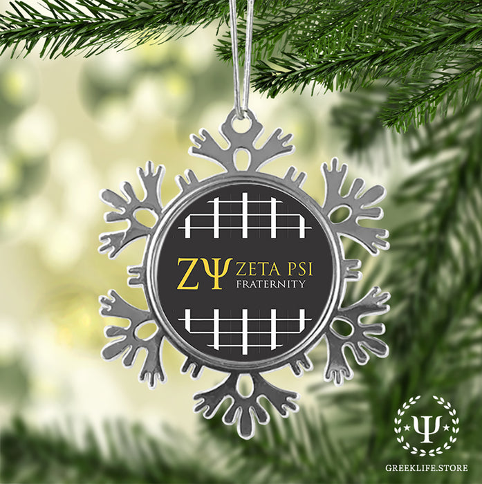 Zeta Psi Christmas Ornament - Snowflake Metal