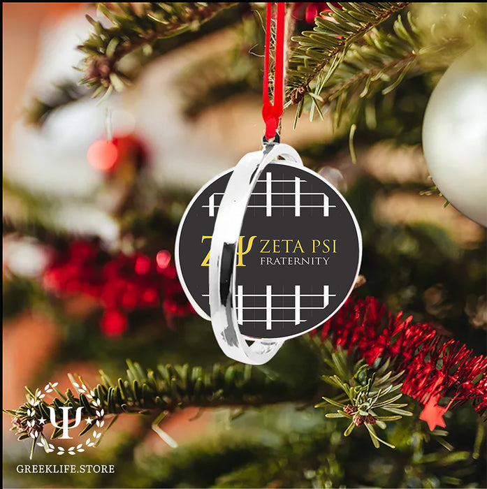 Zeta Psi Christmas Reversible Flat Round Ornament