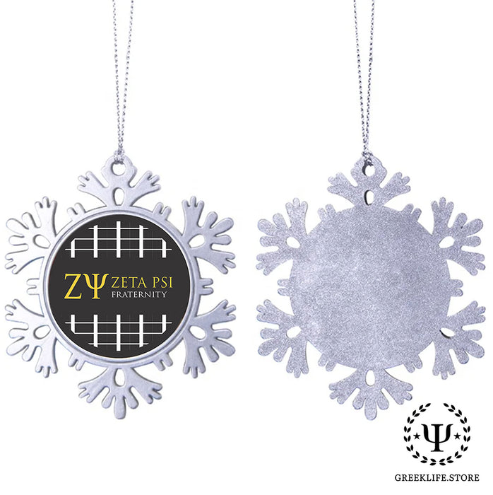 Zeta Psi Christmas Ornament - Snowflake Metal