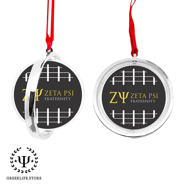 Zeta Psi Christmas Reversible Flat Round Ornament