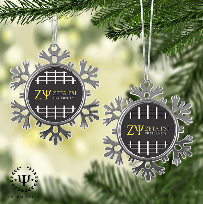 Zeta Psi Christmas Ornament - Snowflake Metal