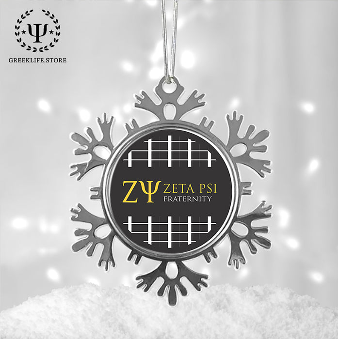 Zeta Psi Christmas Ornament - Snowflake Metal