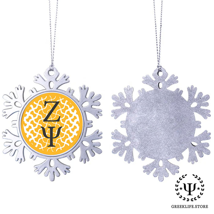 Zeta Psi Christmas Ornament - Snowflake Metal