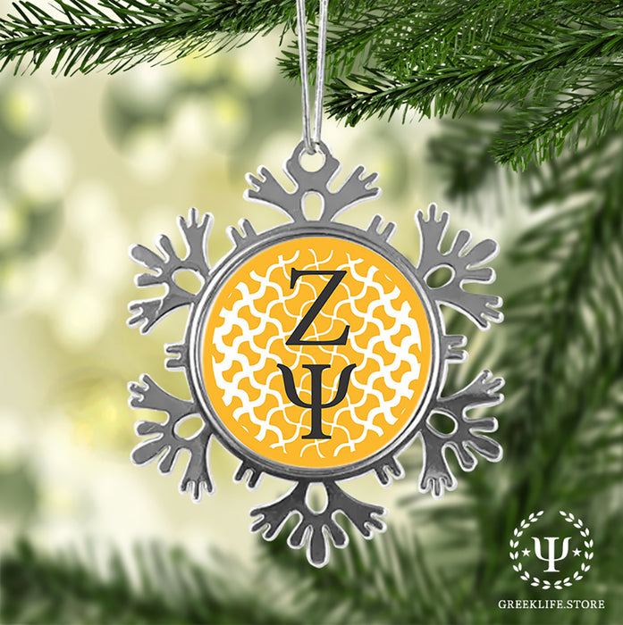 Zeta Psi Christmas Ornament - Snowflake Metal