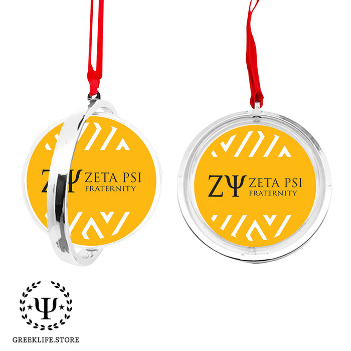 Zeta Psi Christmas Reversible Flat Round Ornament