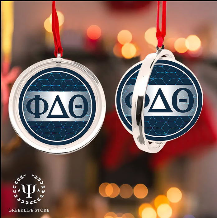 Phi Delta Theta Christmas Reversible Flat Round Ornament