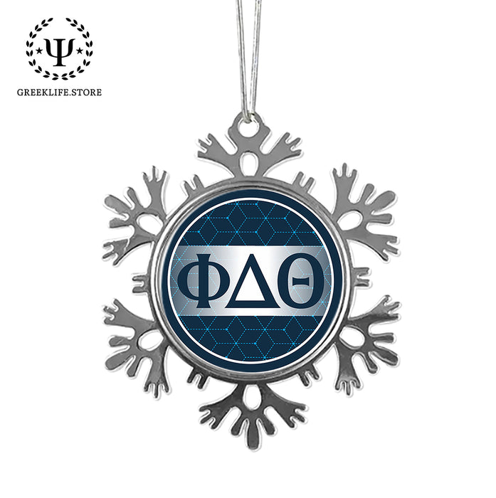 Phi Delta Theta Christmas Ornament - Snowflake Metal