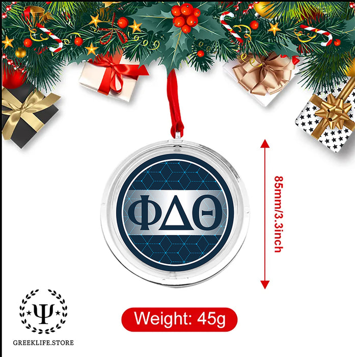 Phi Delta Theta Christmas Reversible Flat Round Ornament