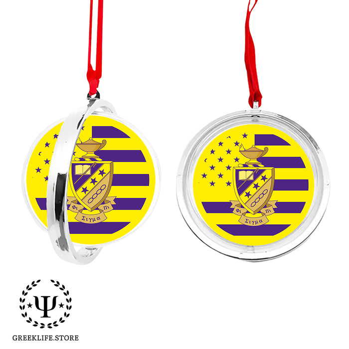 Phi Sigma Pi Christmas Reversible Flat Round Ornament
