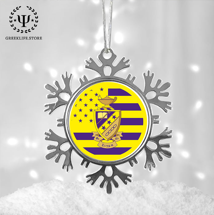 Phi Sigma Pi Christmas Ornament - Snowflake Metal