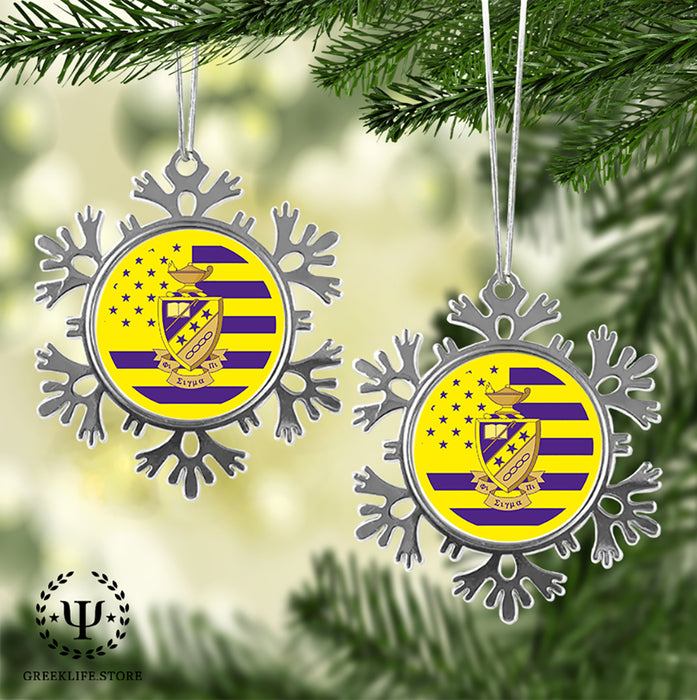 Phi Sigma Pi Christmas Ornament - Snowflake Metal
