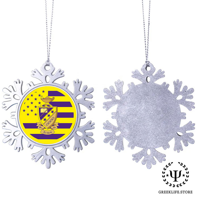 Phi Sigma Pi Christmas Ornament - Snowflake Metal