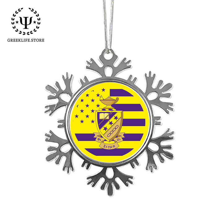 Phi Sigma Pi Christmas Ornament - Snowflake Metal