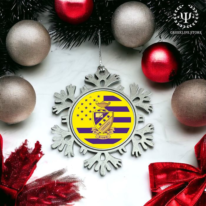 Phi Sigma Pi Christmas Ornament - Snowflake Metal