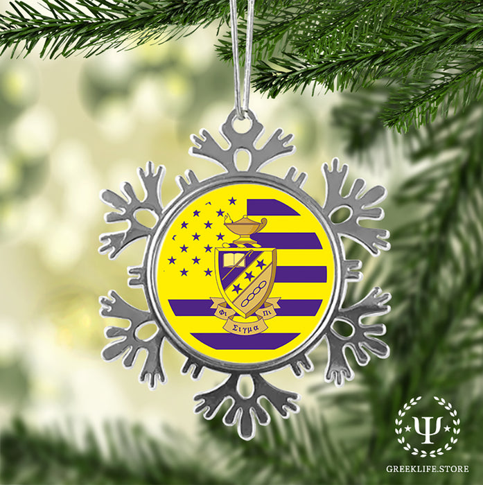 Phi Sigma Pi Christmas Ornament - Snowflake Metal
