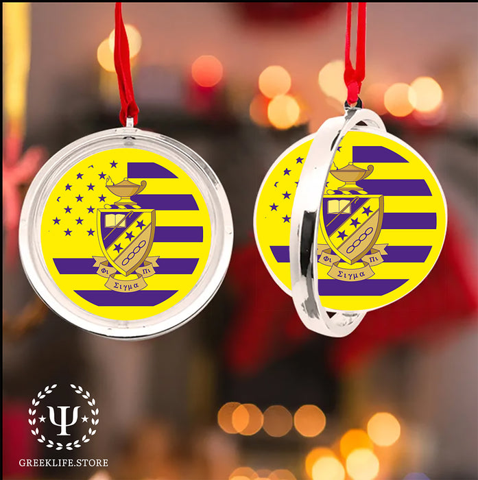 Phi Sigma Pi Christmas Reversible Flat Round Ornament