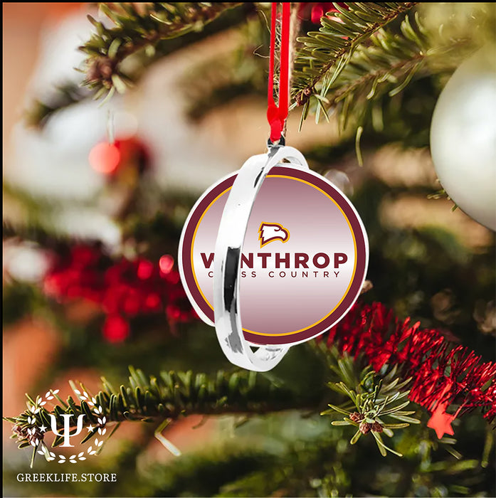 Winthrop University Christmas Reversible Flat Round Ornament